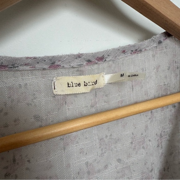 Flowy Lavender Sleeveless Top w Lace cottage shabby chic boho prairie M - Picture 4 of 6